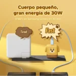 Cargador Ugreen Cargadog Nexode 30w Gan Usb-c Diseño Perrito - Imagen 5