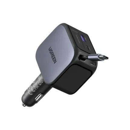 Cargador para Auto UGREEN 145W – Cable Retráctil