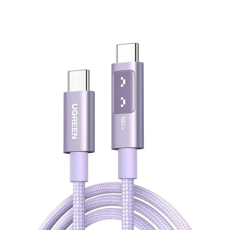 22808735-800-800 Cable UGREEN UNO USB-C a USB-C 100W PD 2M – Lila - Imagen 1