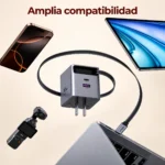 Cargador UGREEN GaN 65W – Cable USB-C Retráctil - Imagen 3