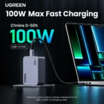 Cargador UGREEN Nexode Pro 100W GaN – 3 Puertos - Imagen 5