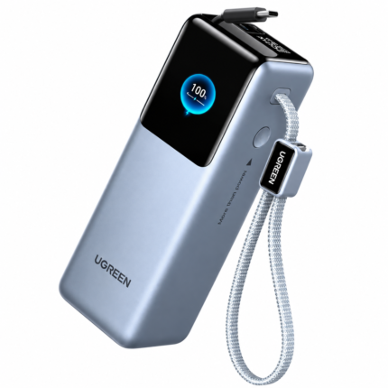UGREEN Nexode Power Bank 25,000mAh 200W con Cable Retráctil – 4 Puertos