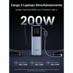 UGREEN Nexode Power Bank 25,000mAh 200W con Cable Retráctil – 4 Puertos - Imagen 5