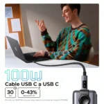 Cable UGREEN UNO USB-C a USB-C 100W PD 1M - Imagen 6