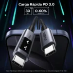 Cable UGREEN UNO USB-C a USB-C 100W PD 1M - Imagen 7