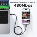 Cable UGREEN UNO USB-C a USB-C 100W PD 1M - Imagen 4